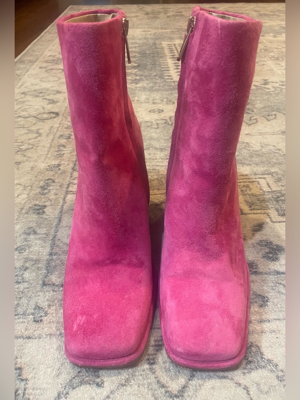 Sam Edelman Irie Women's Suede Ankle Boots in Fuchsia Pink - Picture 4 of 9